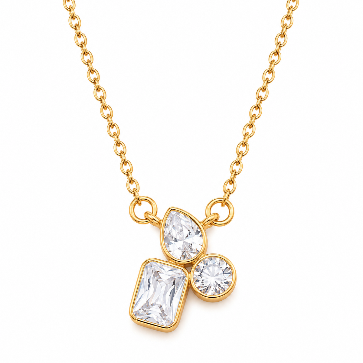 Gold Crystal Floral Necklace JLTN2064