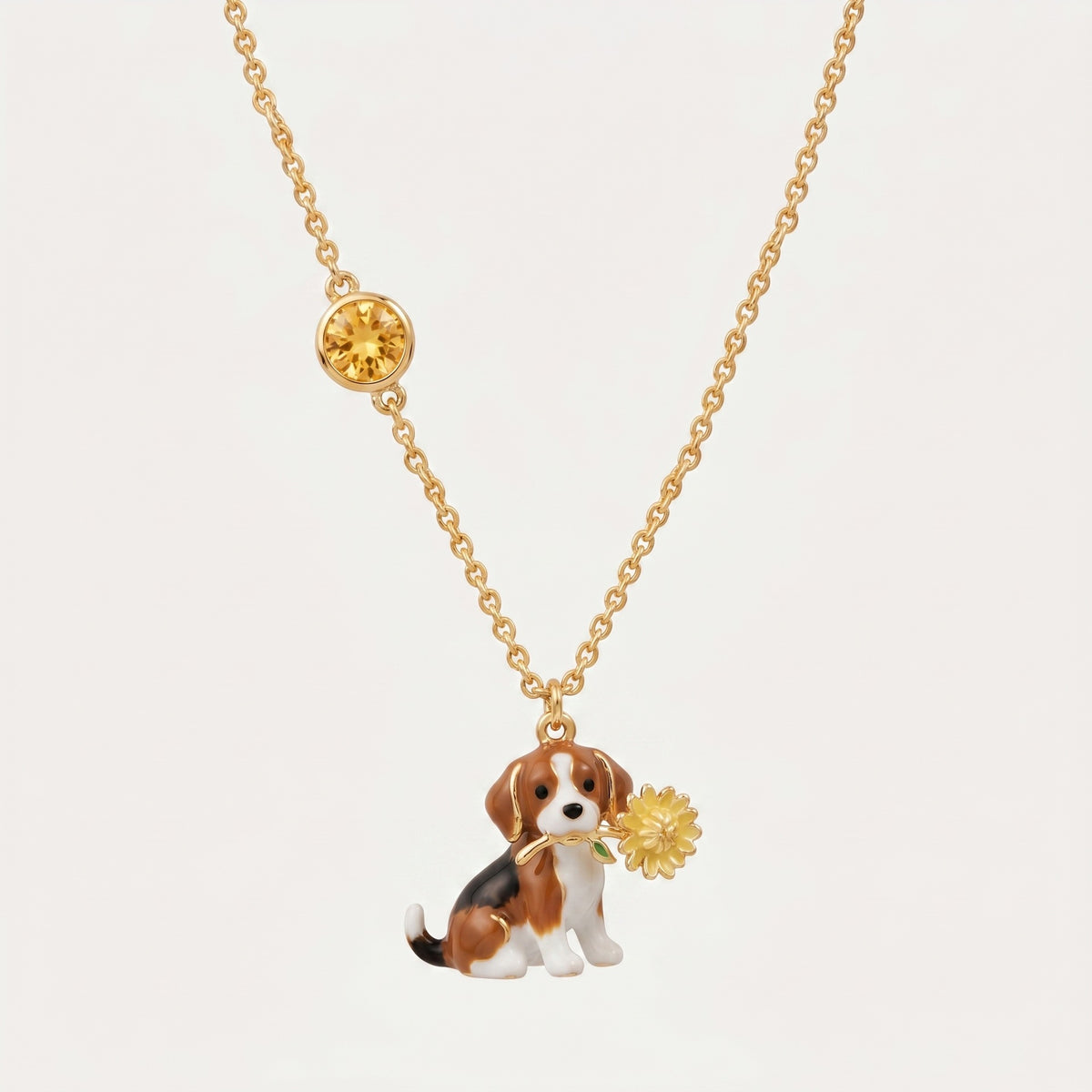 Gold Dog Charm Necklace JLTN2073