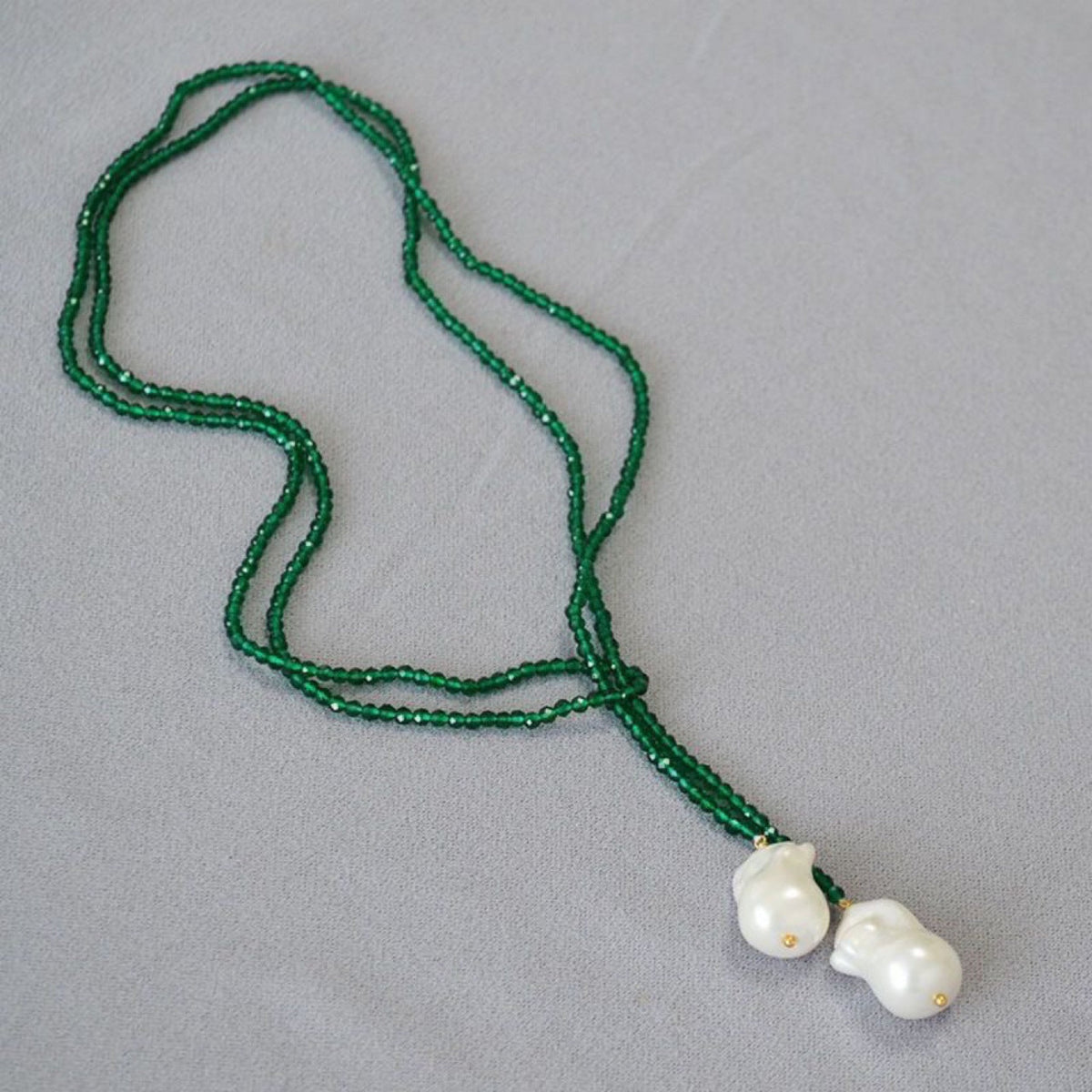 Green Pearl Cord Necklace JLTN2075
