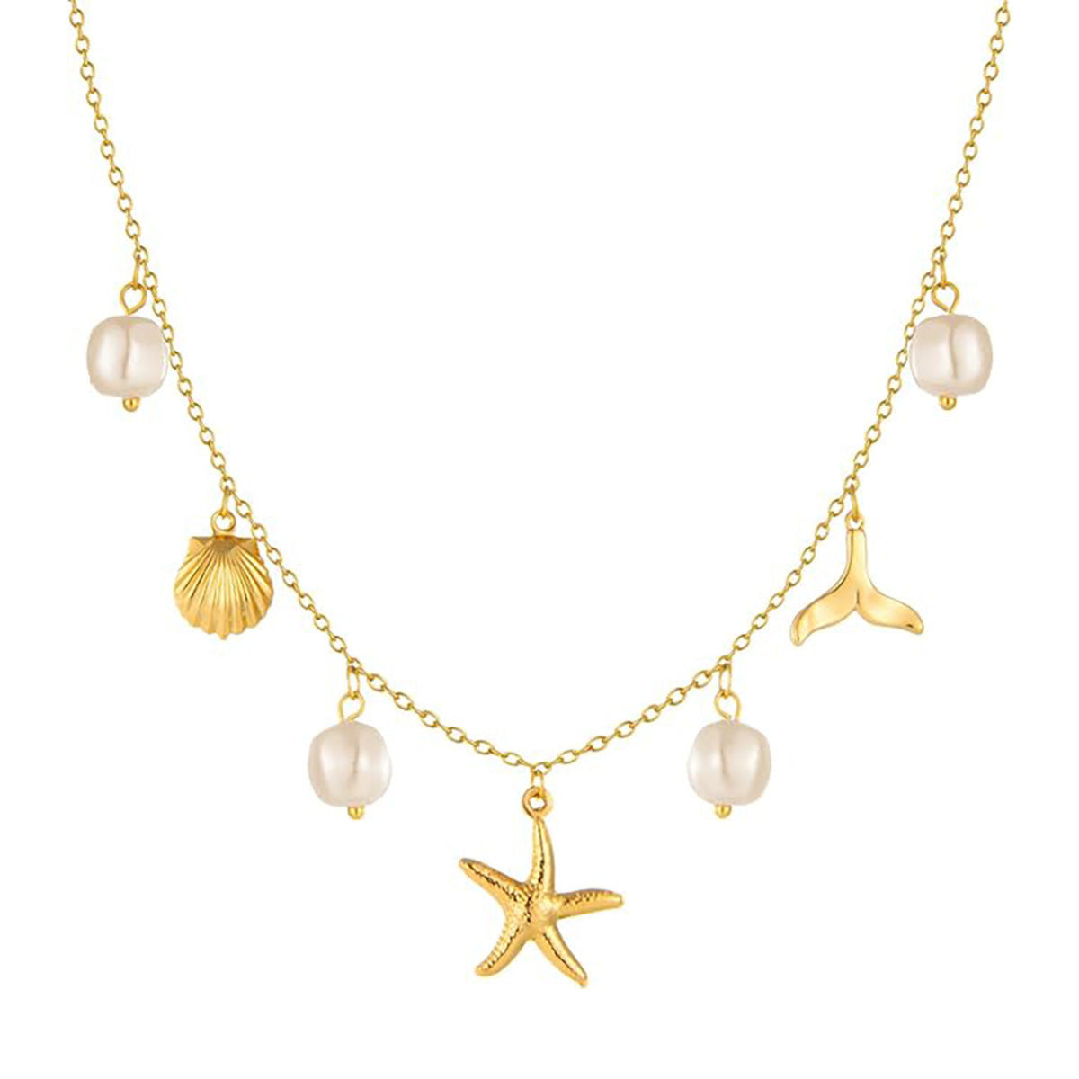 Ocean Charm Pearl and Starfish Necklace JLTN2080