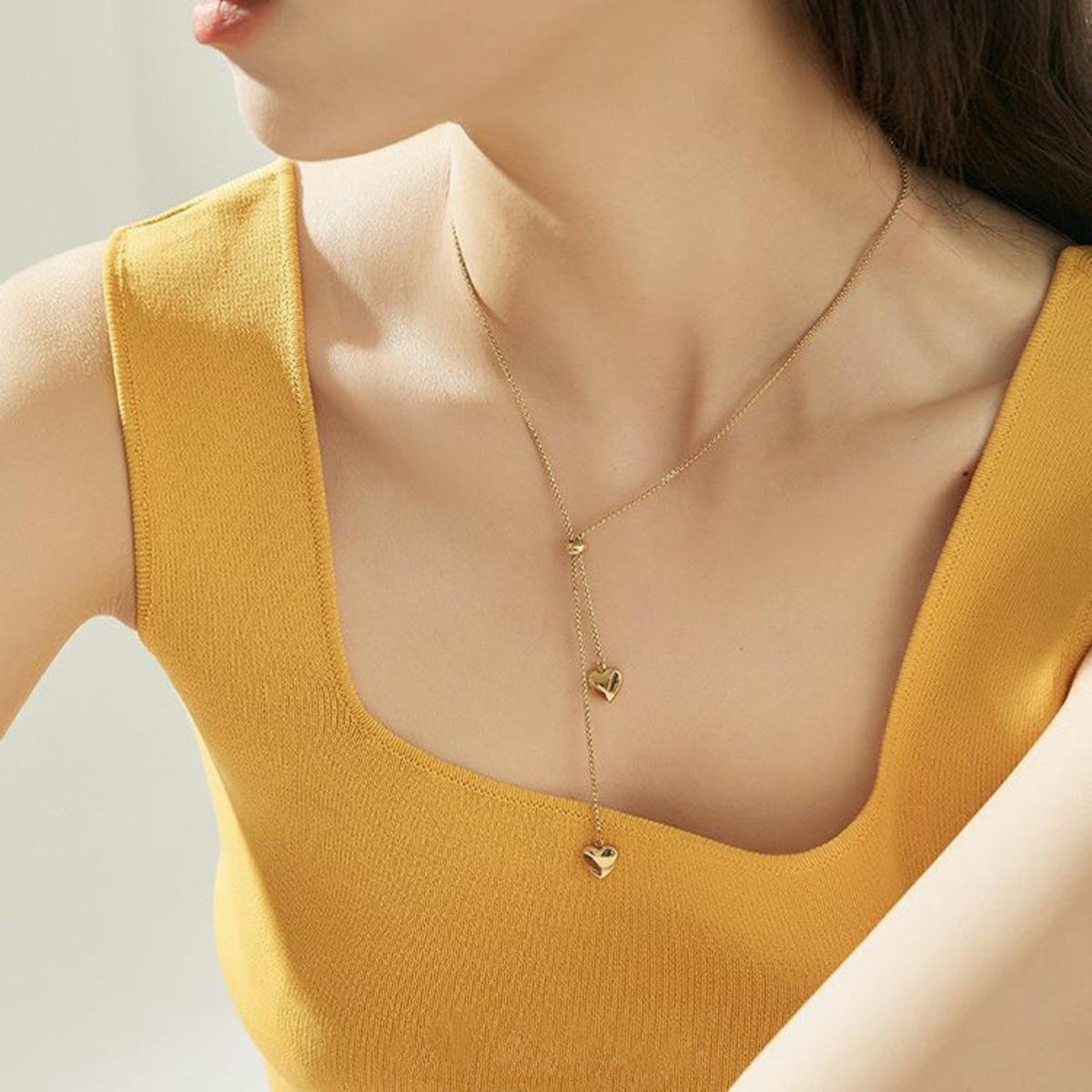 Gold Minimal Tiny Drop Pendant Necklace JLTN2097