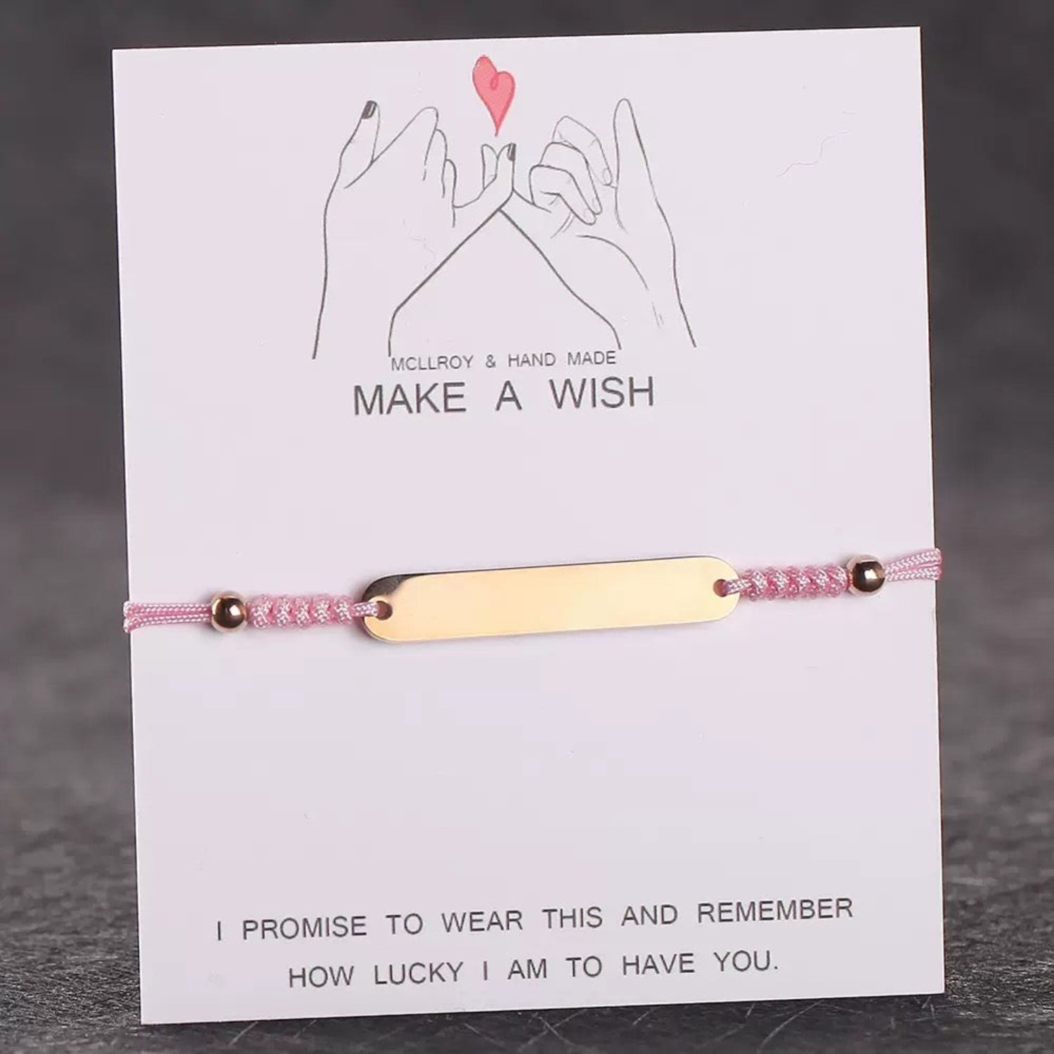 PERSONALIZED ENGRAVED NAME PINK BRACELET JLTNE0016