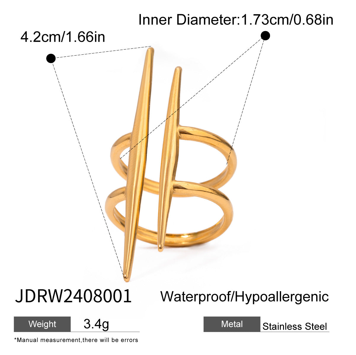 Gold Dome Ring with Embedded Crystal Accents JLTR0468
