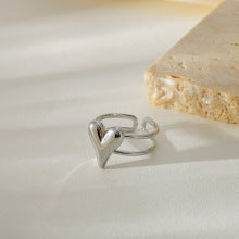 Dainty Silver Adjustable Heart Ring JLTR0471