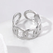 Bold Silver Textured Chain Ring JLTR0476