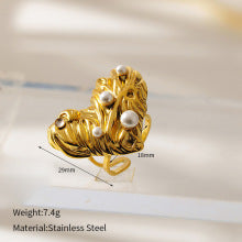 Vintage-Inspired Gold Ring with Pearl Embellishments JLTR0480