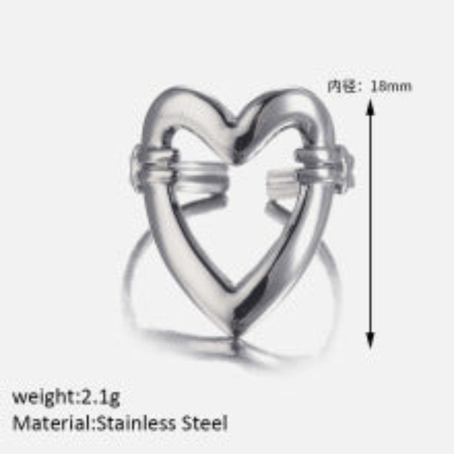 Elegant Open Heart Silver Ring for Women JLTR0485