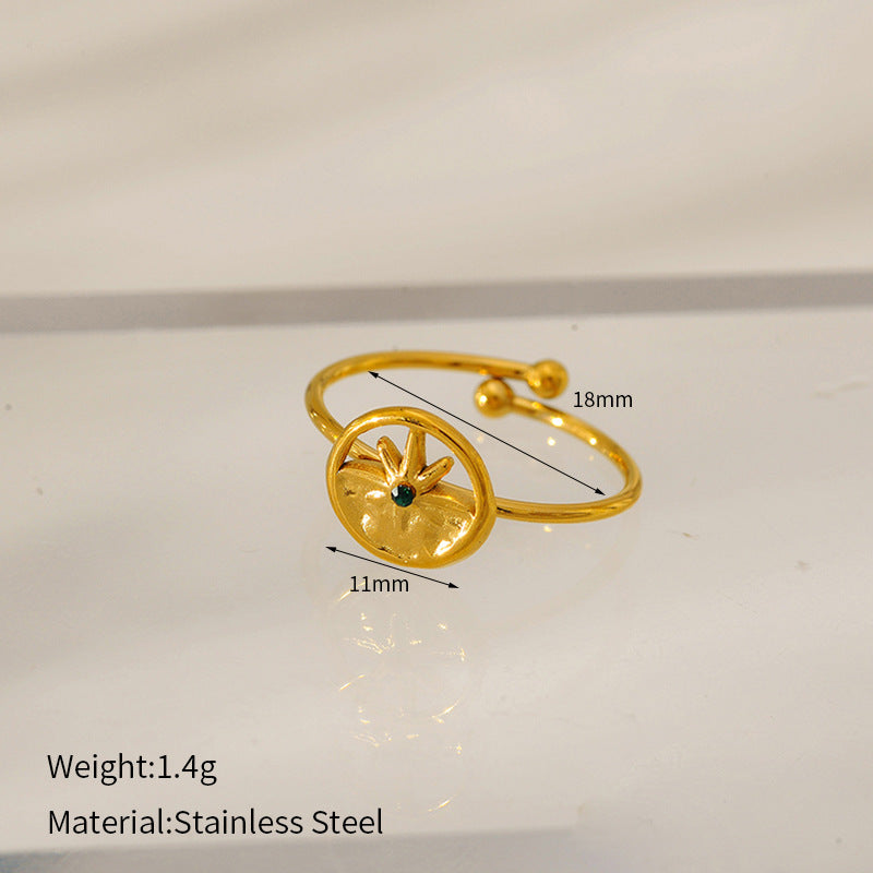 Modern Sun-Inspired Adjustable Gold Ring JLTR0488