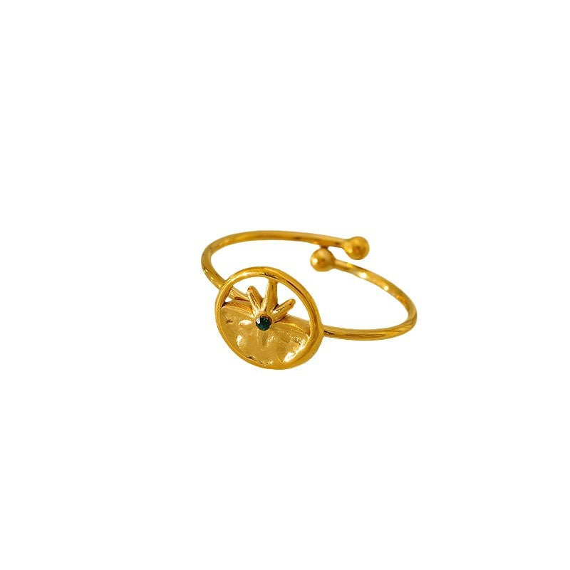 Modern Sun-Inspired Adjustable Gold Ring JLTR0488