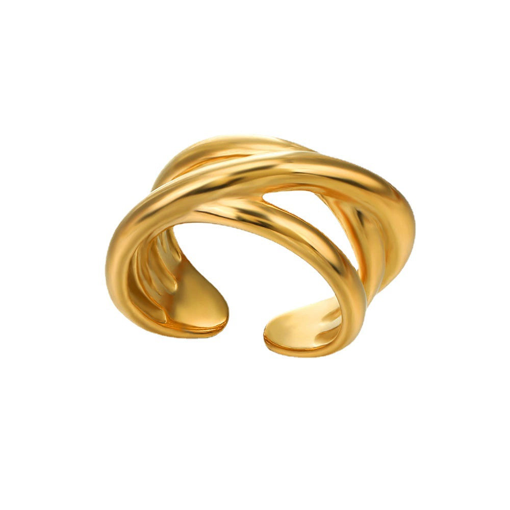 Sleek Gold Wraparound Statement Ring JLTR0490