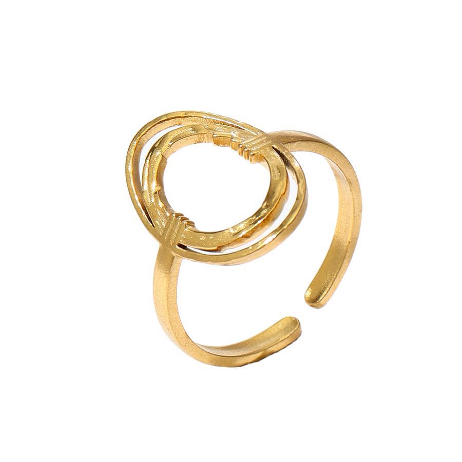 stainless steel 18K gold-plated open ring JLTR0524