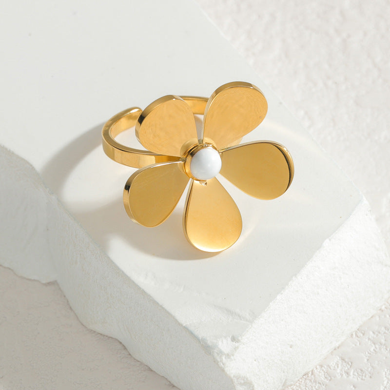 five-petal flower open ring JLTR0537
