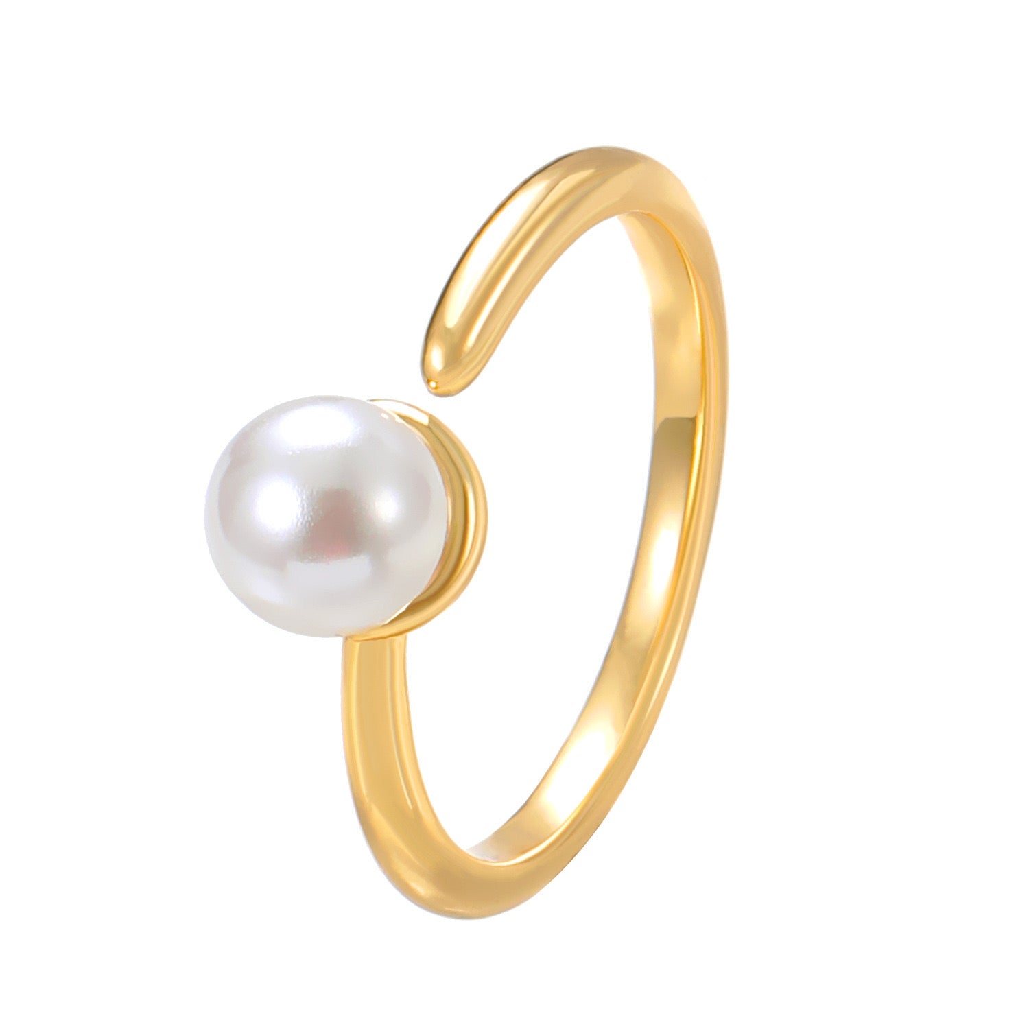 Elegant Open Band Pearl Ring JLTR0558