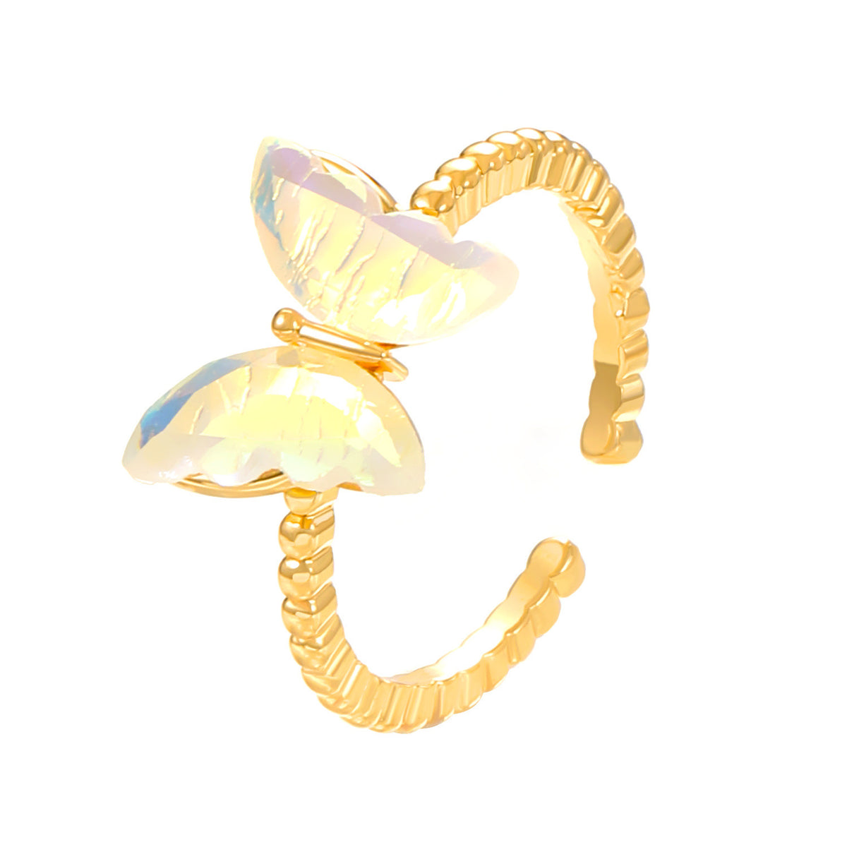Iridescent Crystal Butterfly Ring JLTR0560