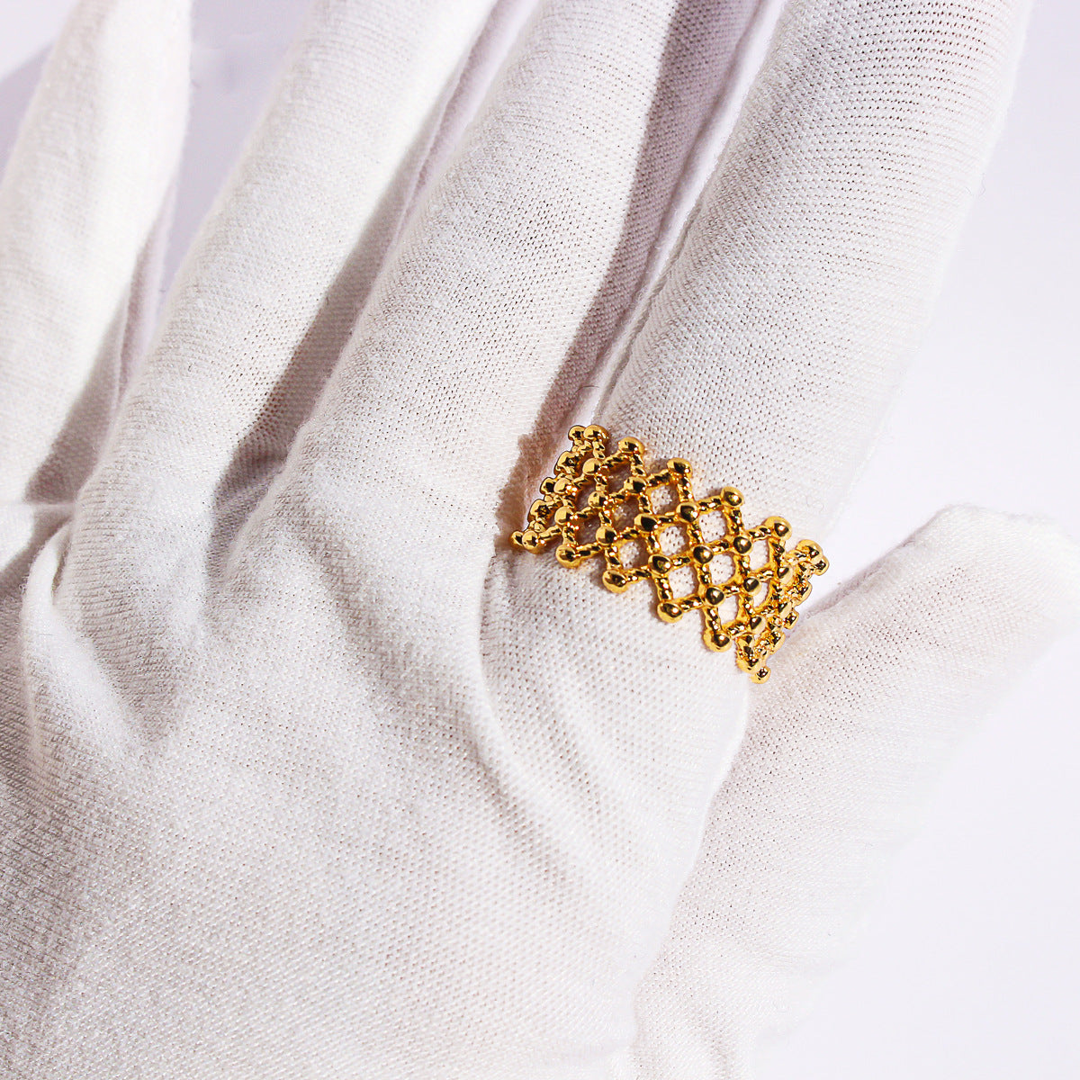 lace wide version gold ball joint ring JLTR0592