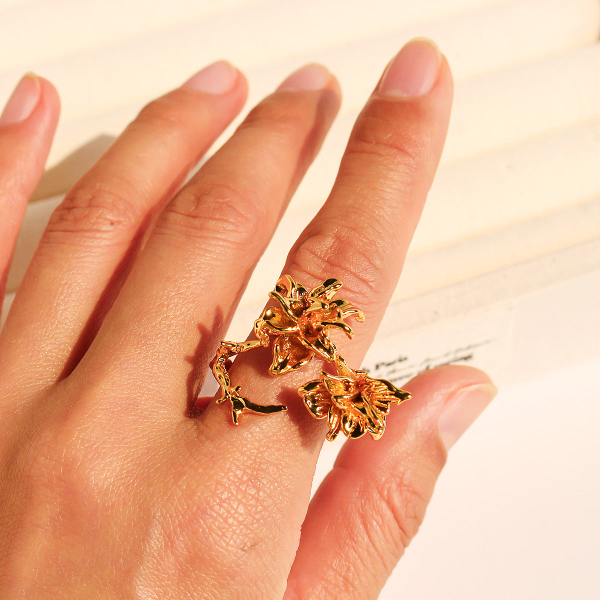 Golden Wildflower Wrap Ring JLTR0598