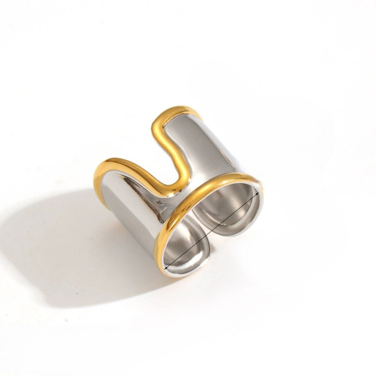 Dual Tone Adjustable Wave Ring JLTR0615