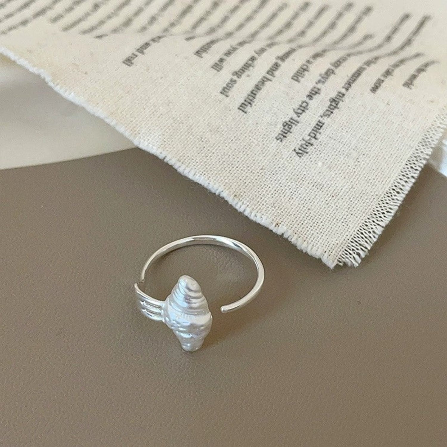 Silver Shell Adjustable Ring JLTR0617