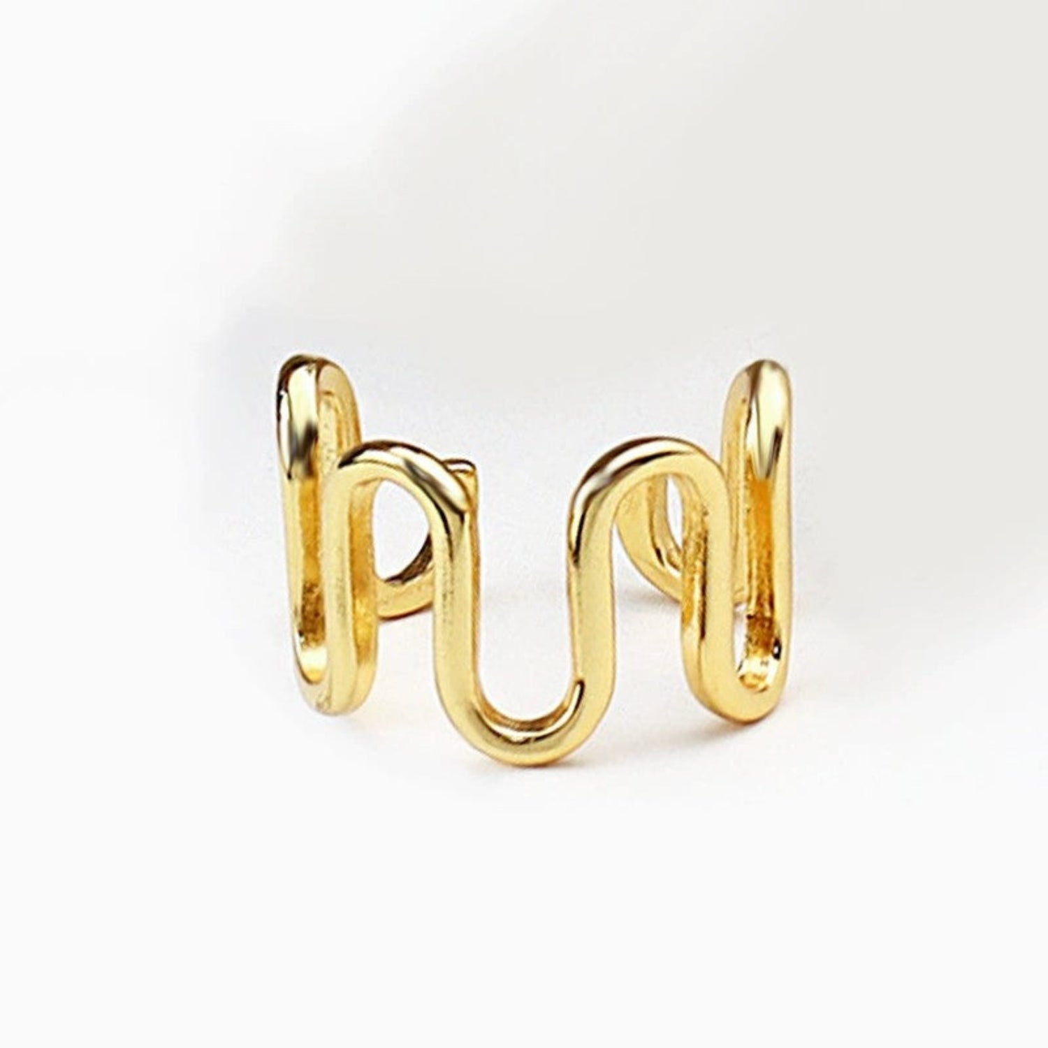 Wavy Line Open Gold Ring JLTR0636