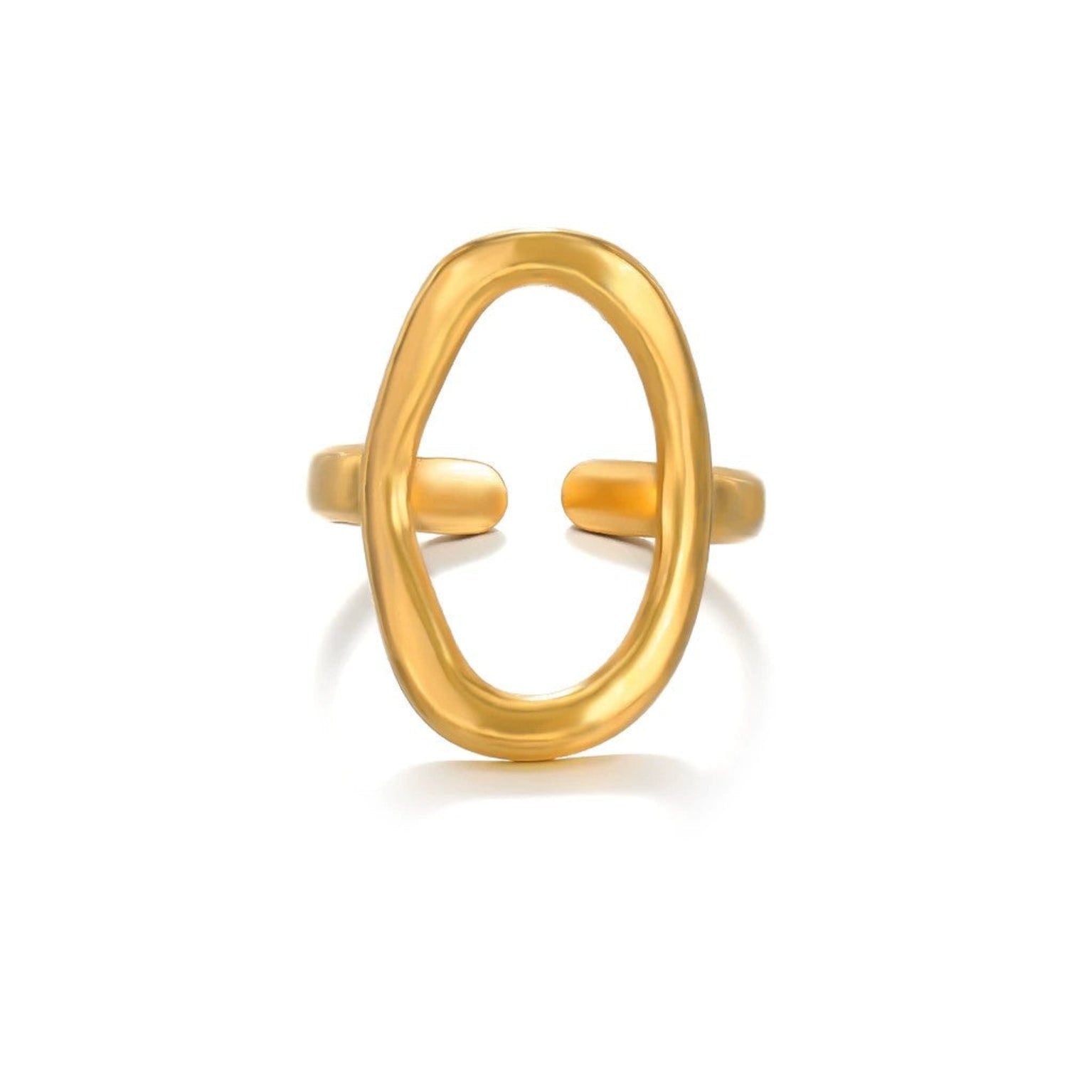 Abstract Hollow Gold Adjustable Ring JLTR0637