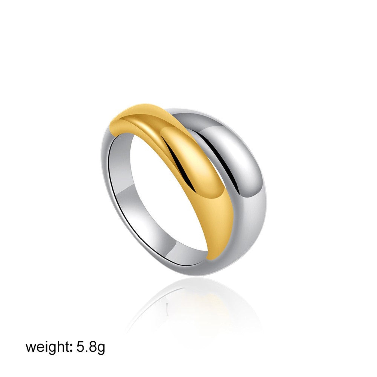 Sleek Two-Tone Interlocking Band Ring JLTR0654