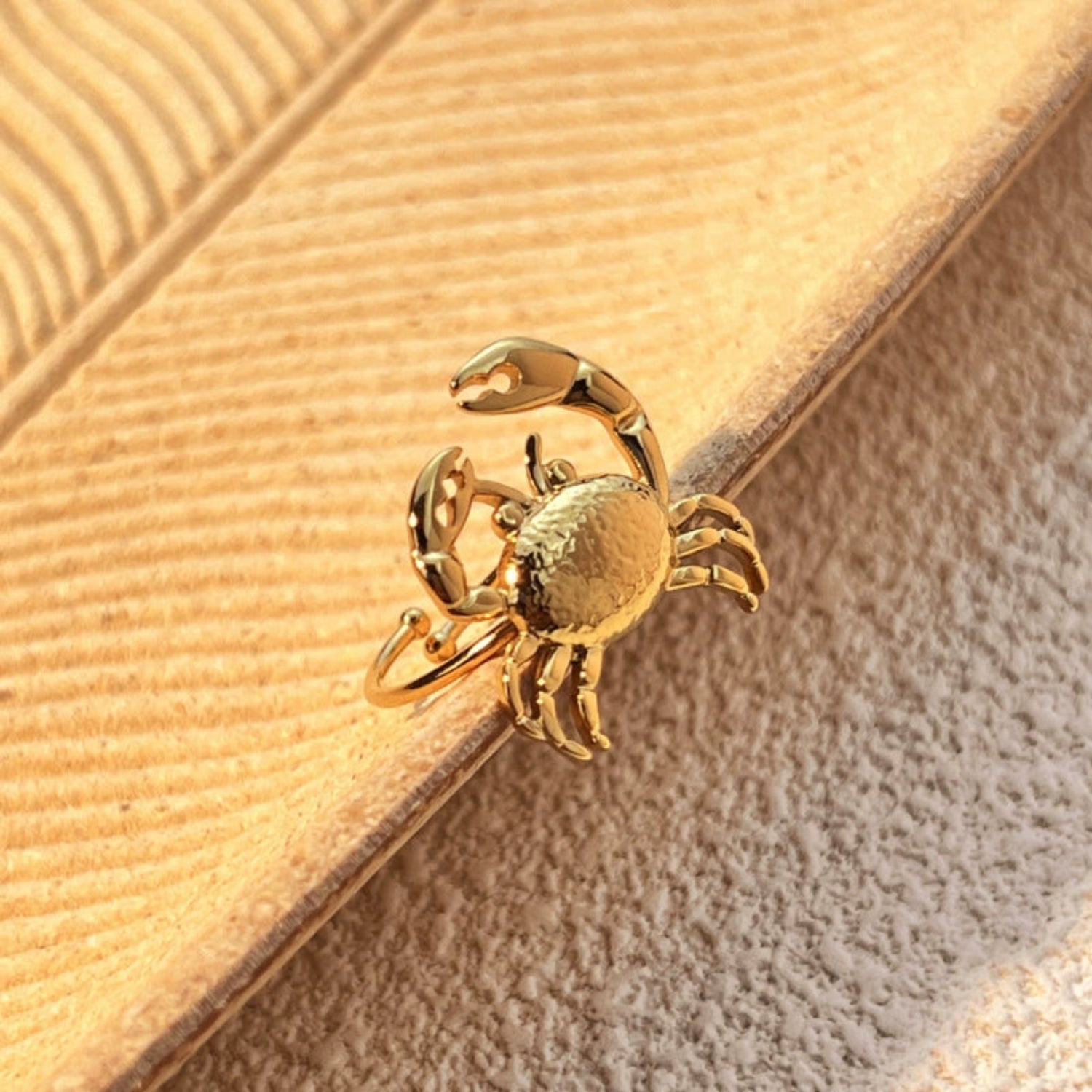 Gold Crab Ocean Statement Ring JLTR0657
