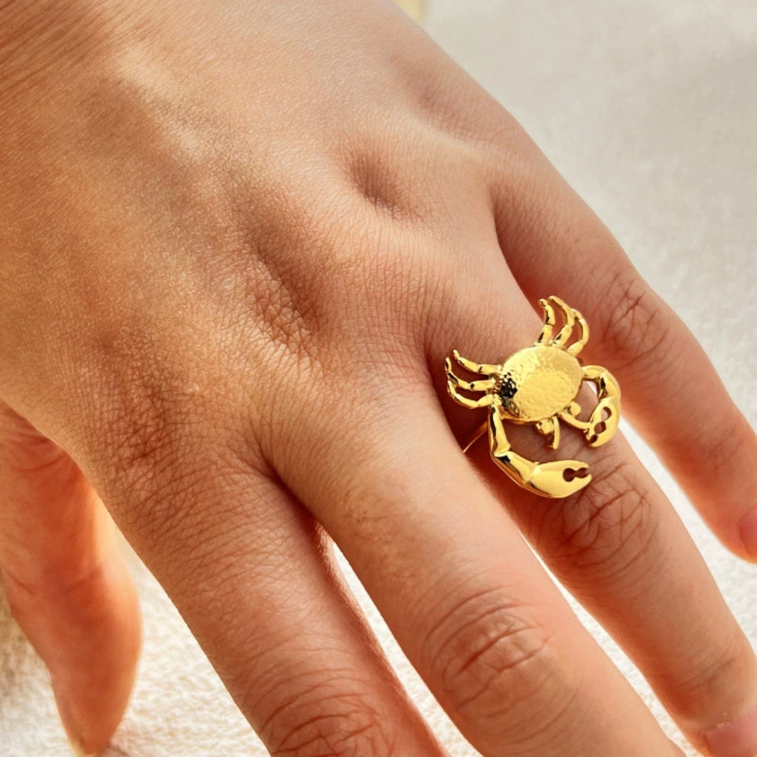 Gold Crab Ocean Statement Ring JLTR0657
