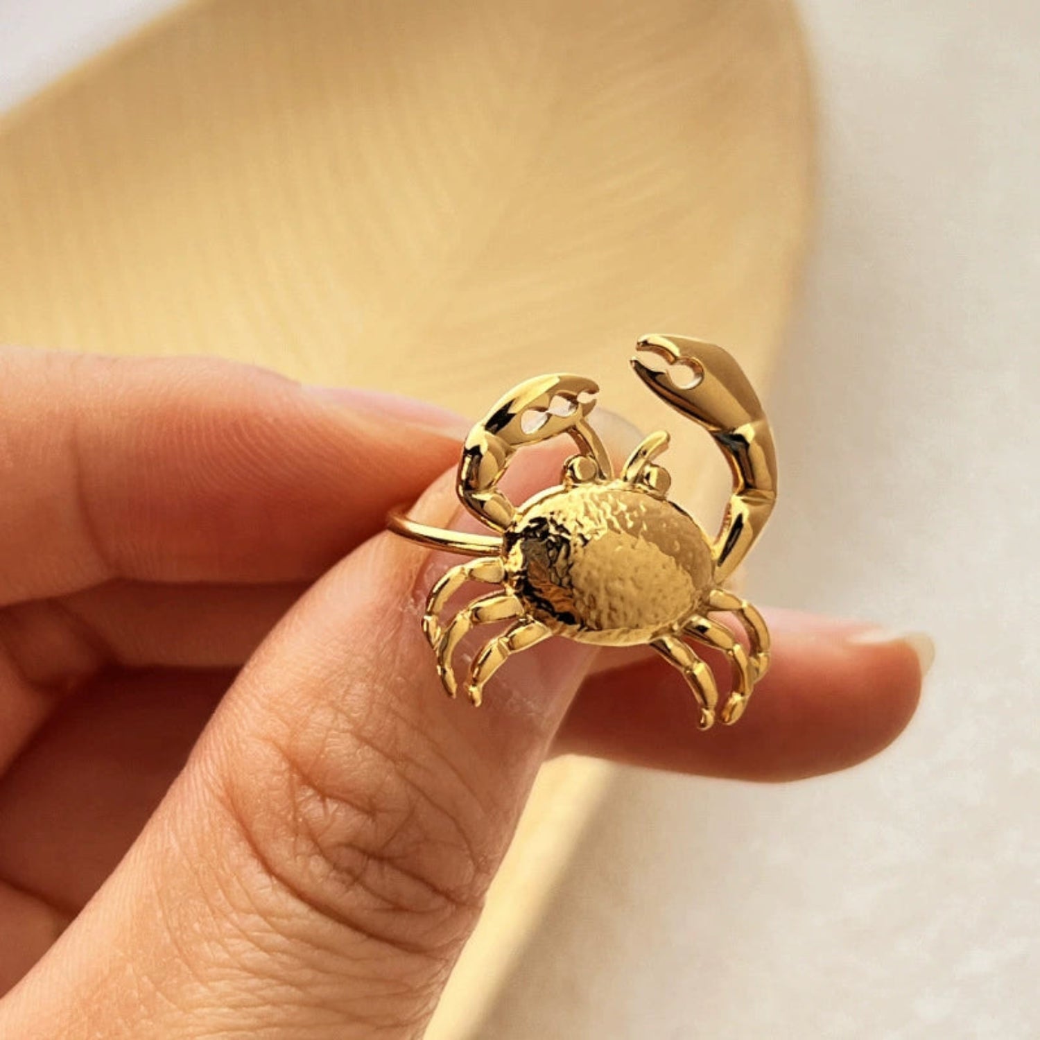 Gold Crab Ocean Statement Ring JLTR0657