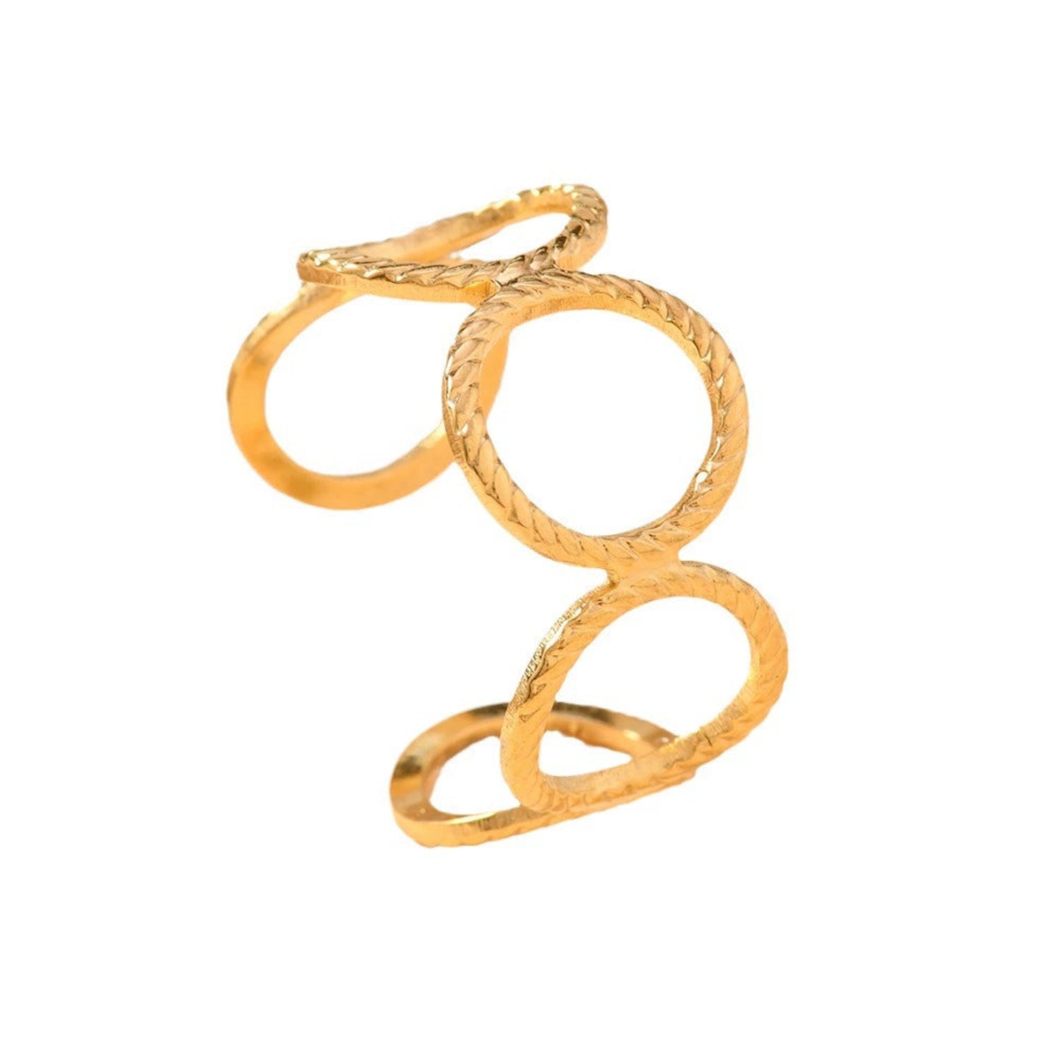Gold Open Geometric Twist Ring JLTR0660