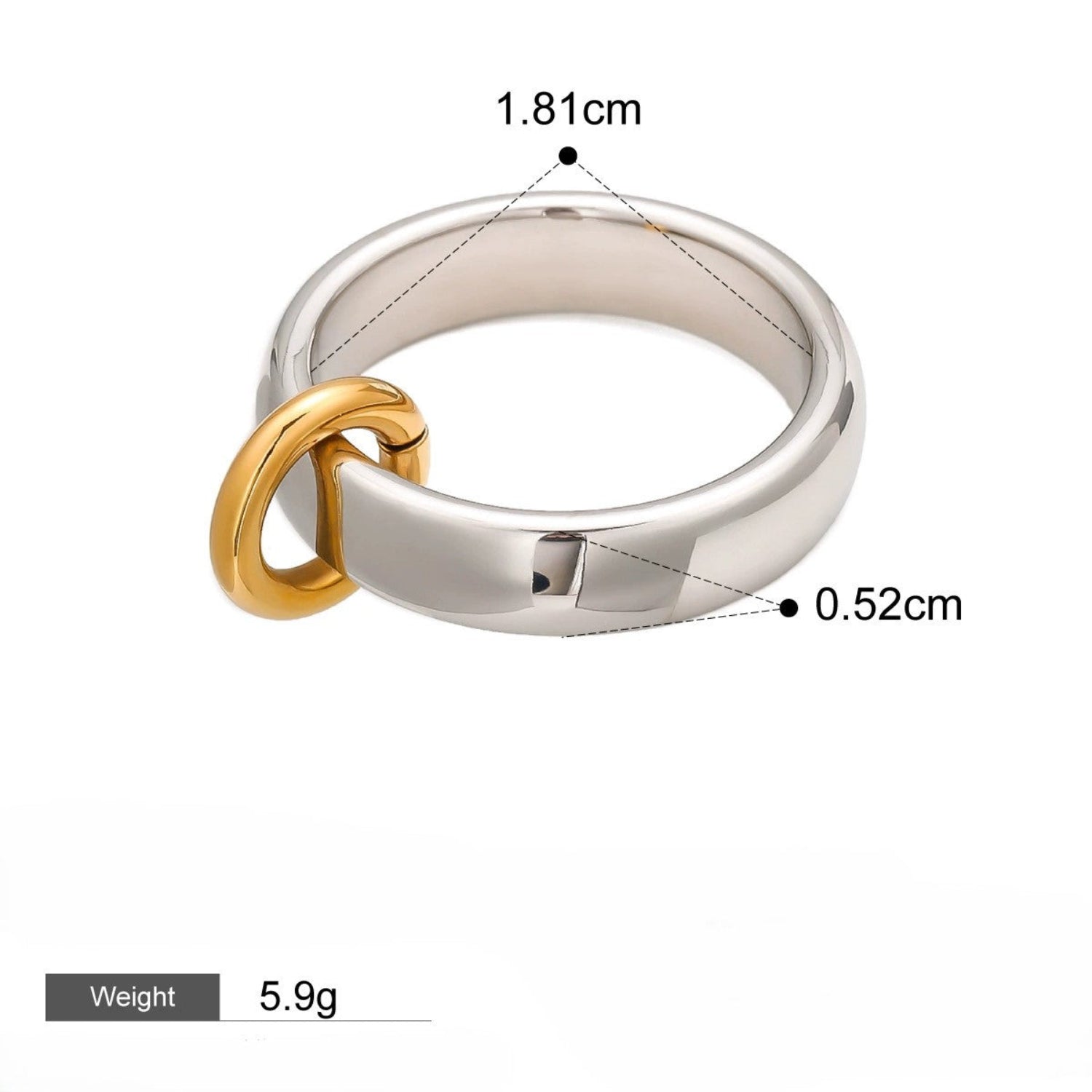 Two-Tone Mixed Metal Charm Ring JLTR0672