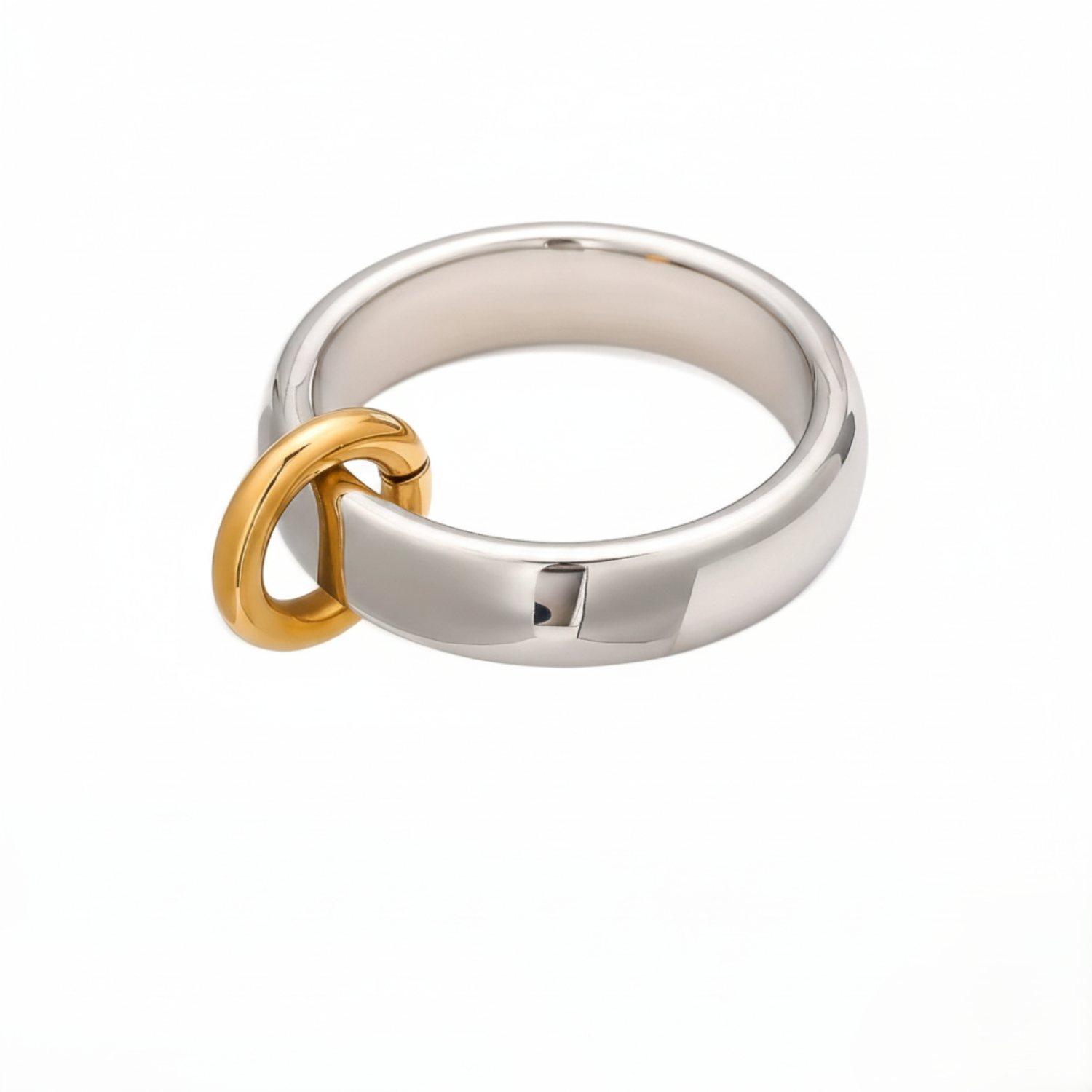 Two-Tone Mixed Metal Charm Ring JLTR0672