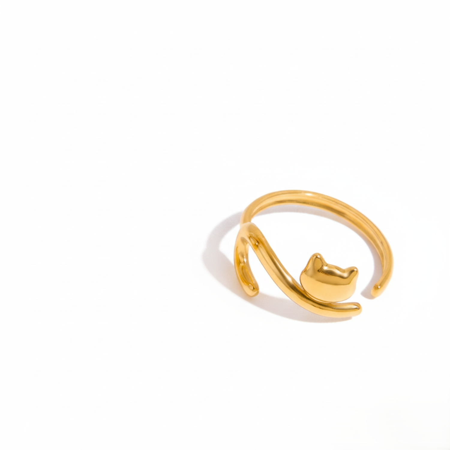 Minimalist Gold Cat Wrap Ring JLTR0673