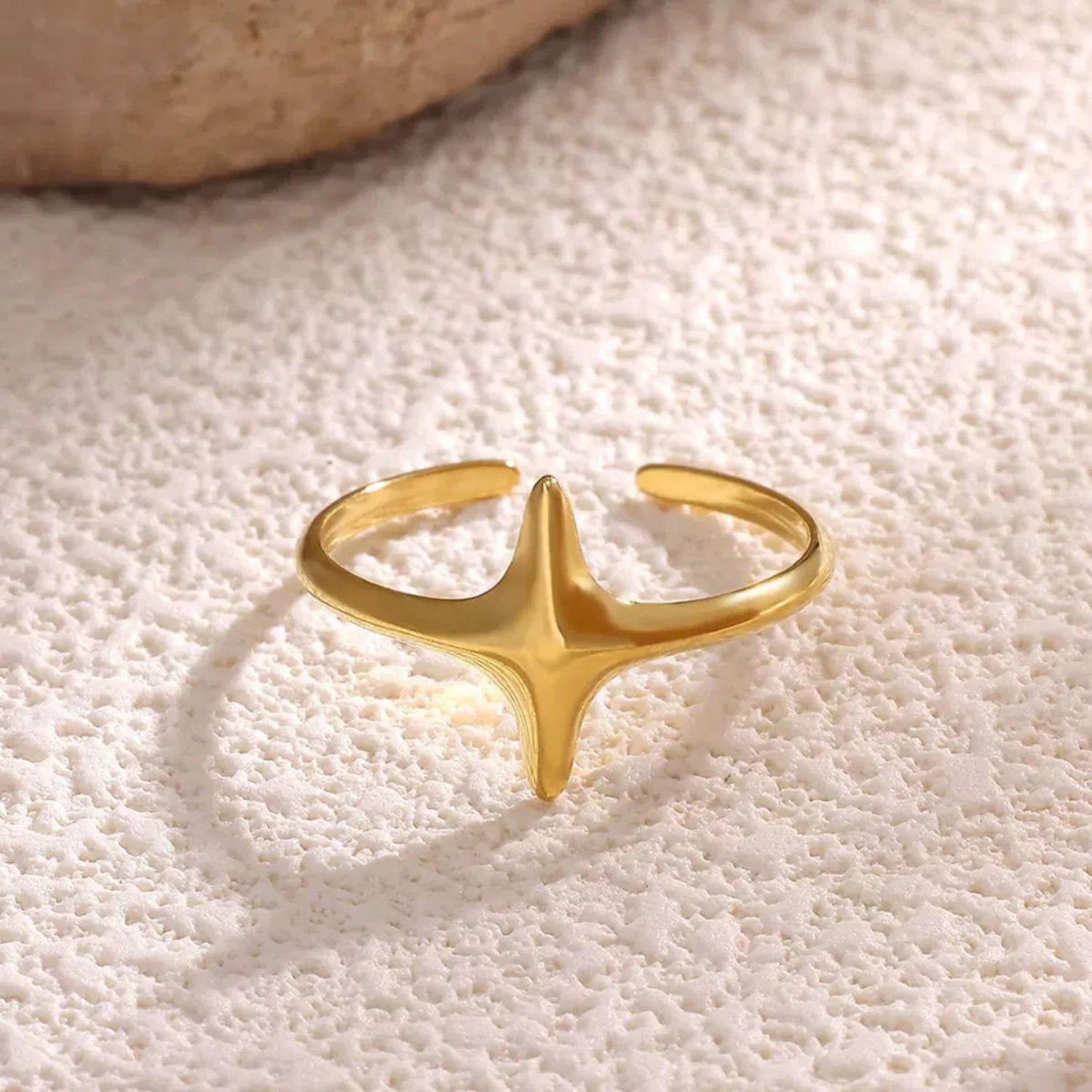 Minimalist Gold Starburst Wrap Ring JLTR0683