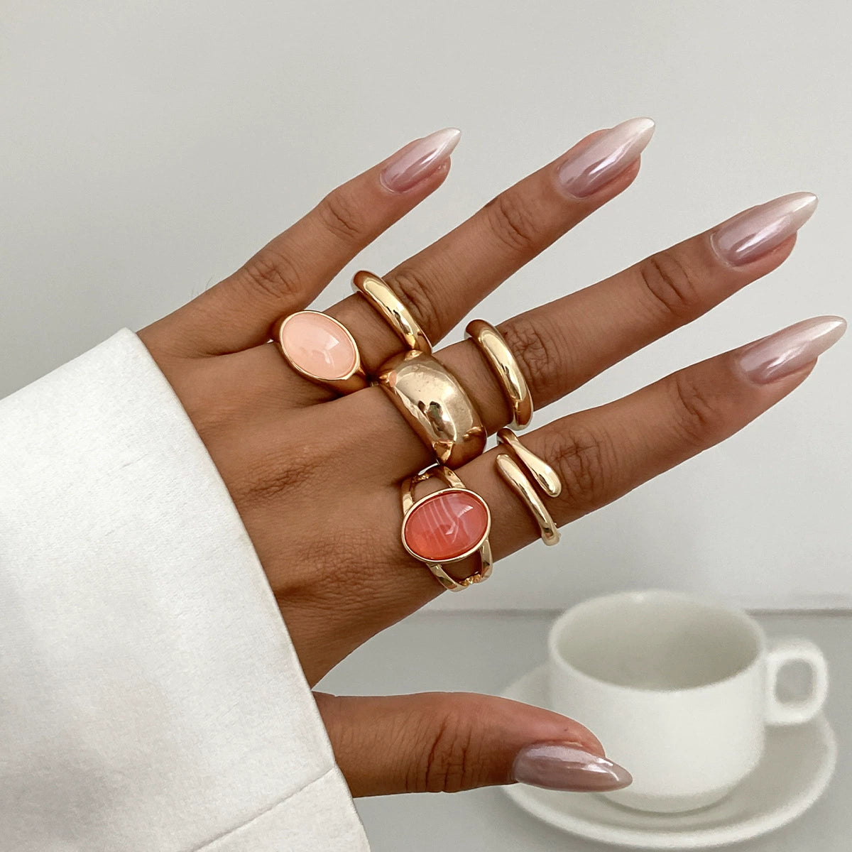 Gold Minimalist Multi-Ring Set JLTR0702