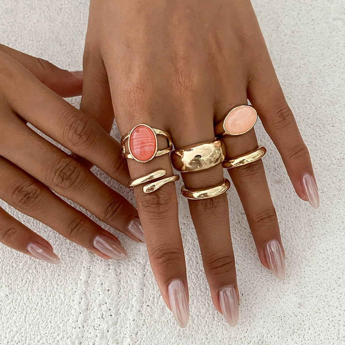 Gold Minimalist Multi-Ring Set JLTR0702