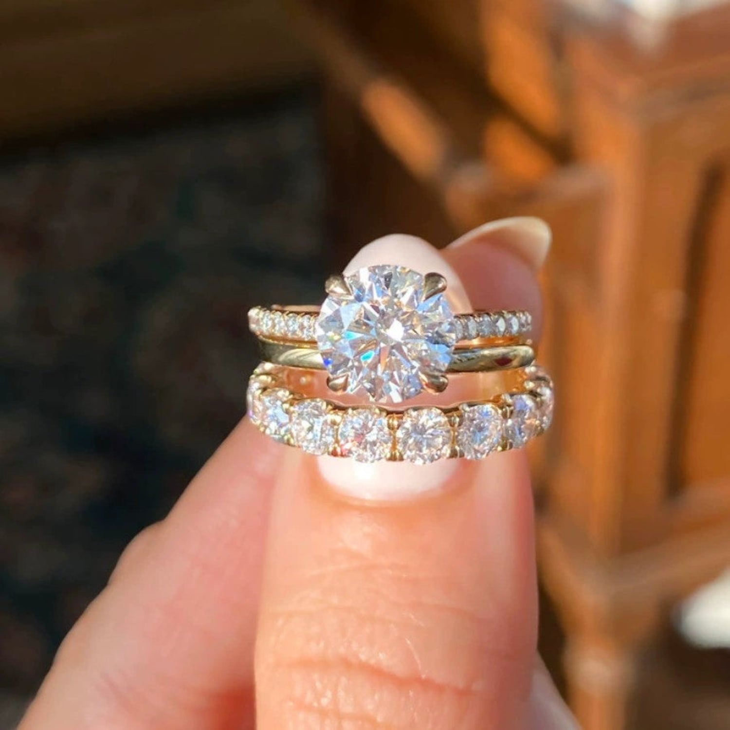 Triple Layer Solitaire Diamond Ring JLTR0704