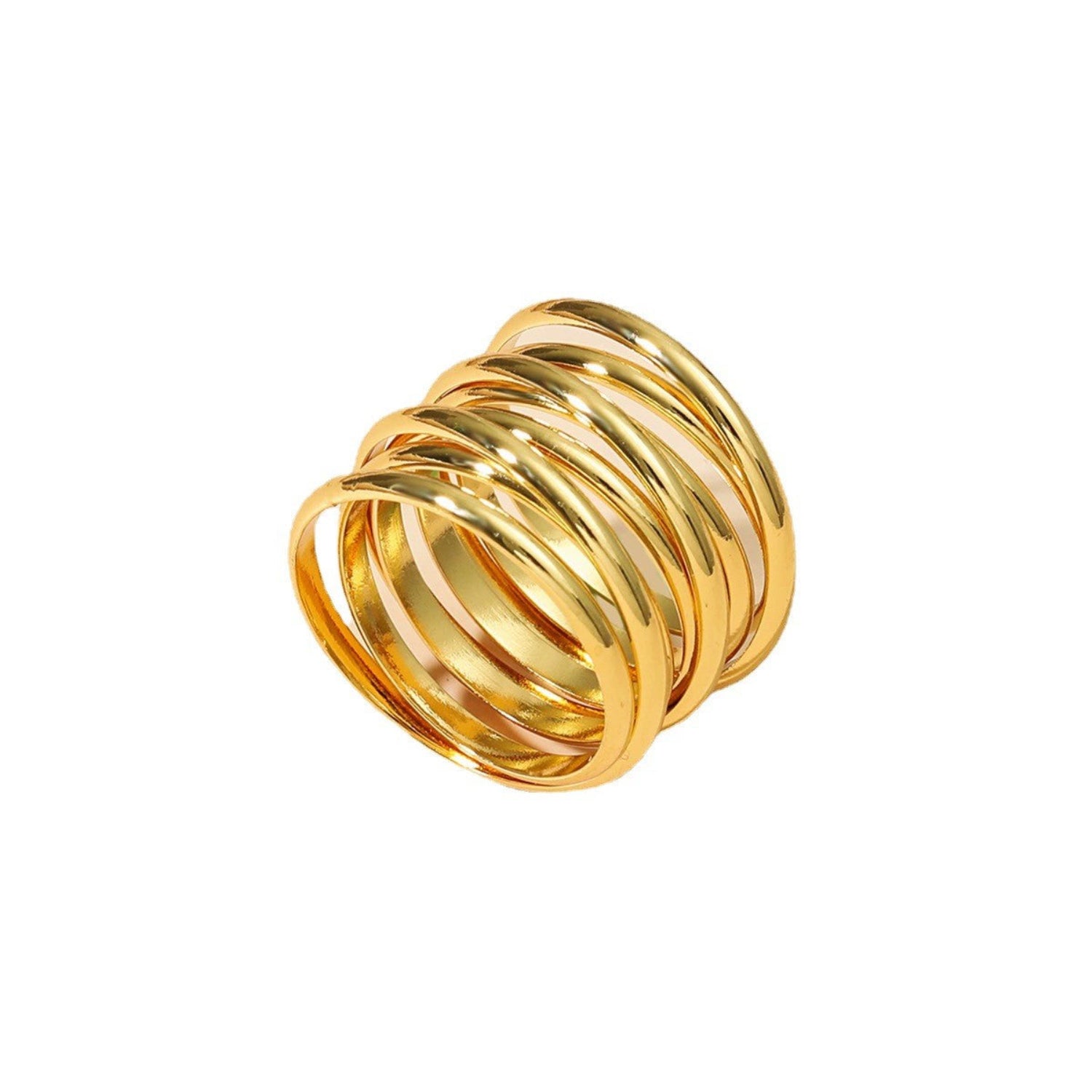 Gold Multi-Layer Spiral Wrap Ring JLTR0707