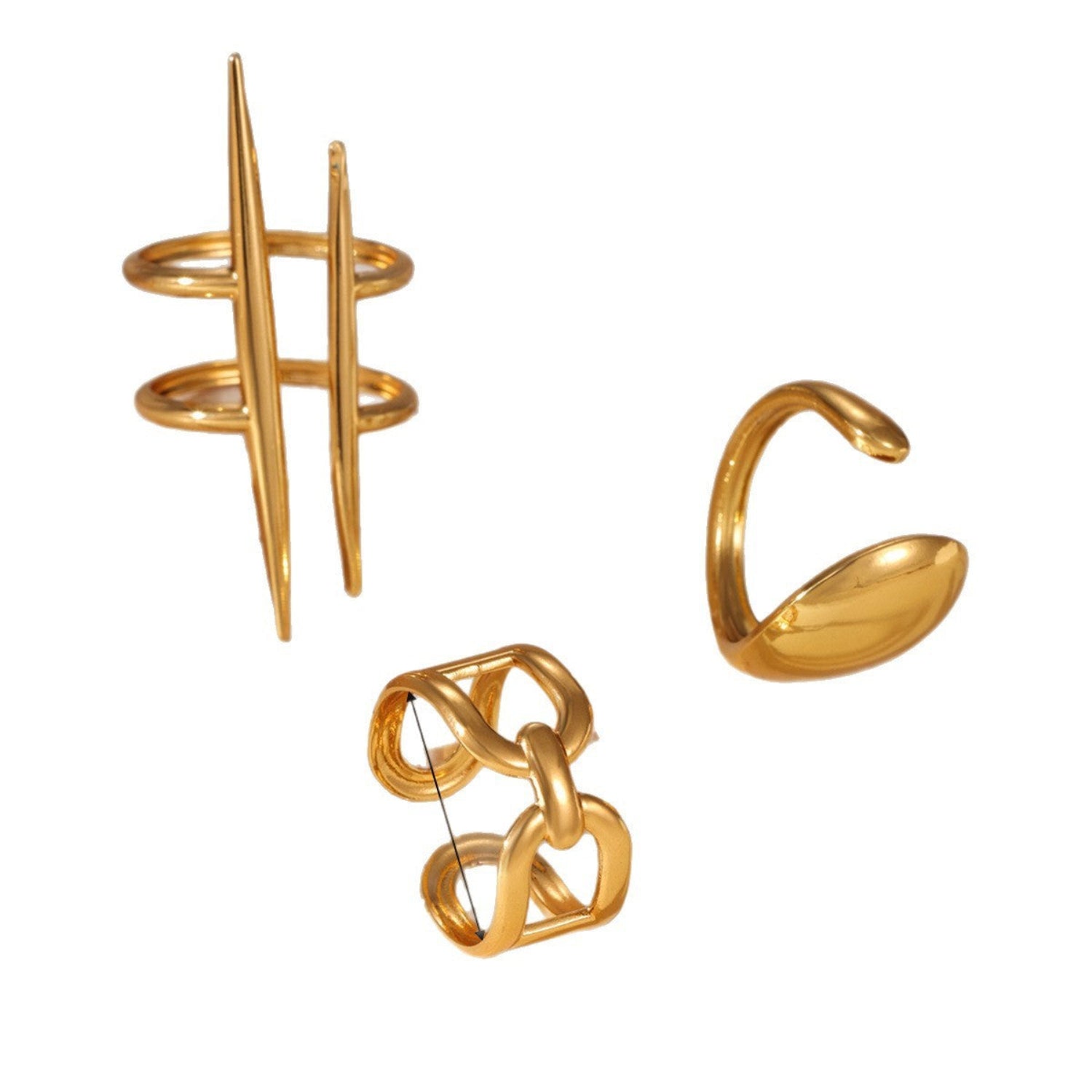Gold Minimalist Geometric Ring Set JLTR0715