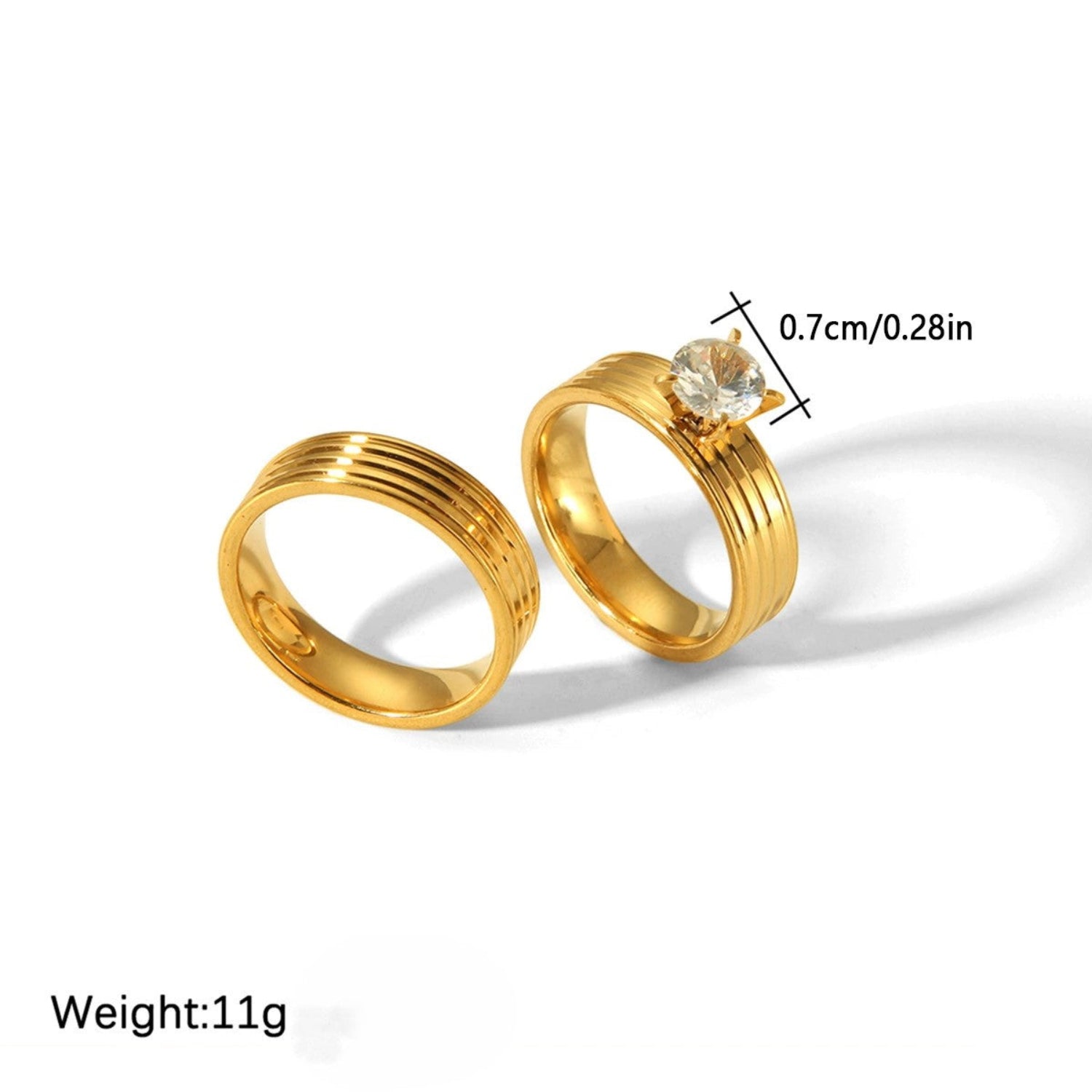 Gold Solitaire Couple Ring Set JLTR0719