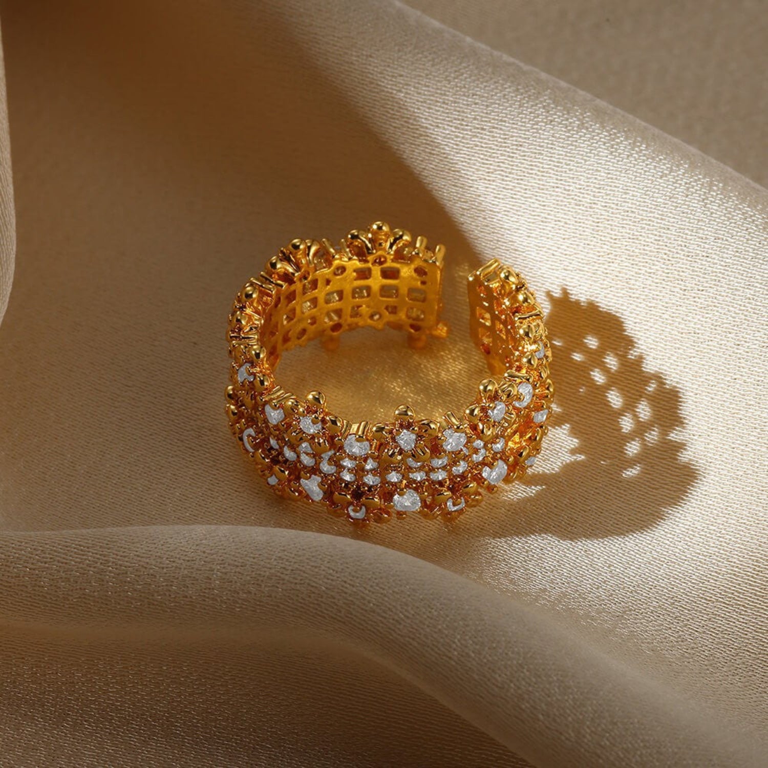Gold Stacked Geometric Band Ring JLTR0724