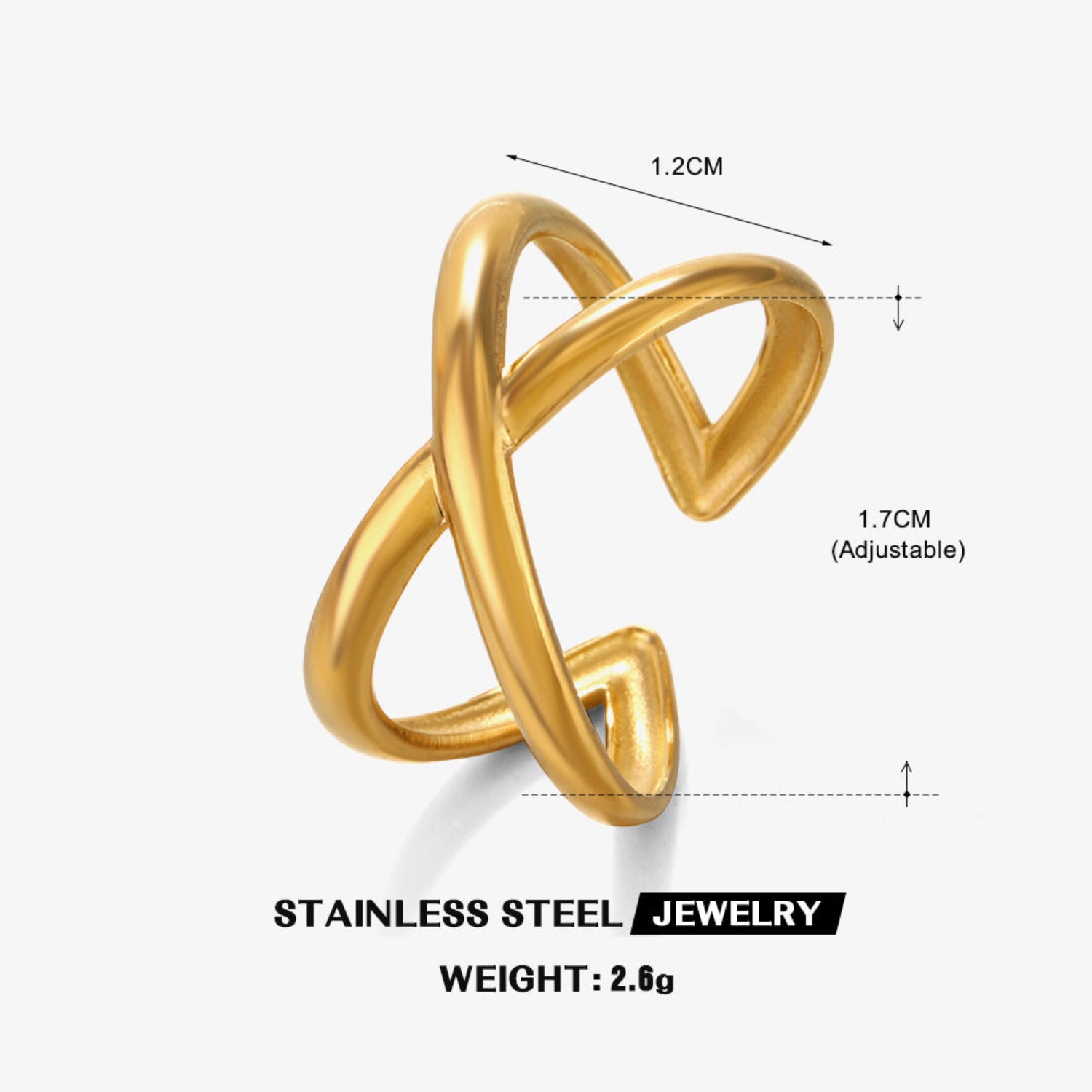 Elegant Matte Brass Crisscross Ring JLTR0746