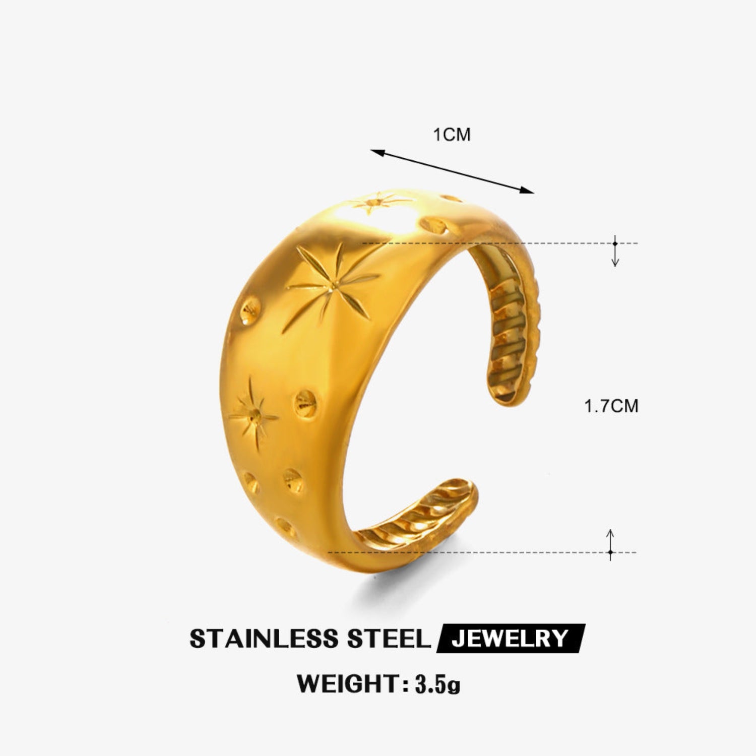 Golden Celestial Star Dome Ring JLTR0753