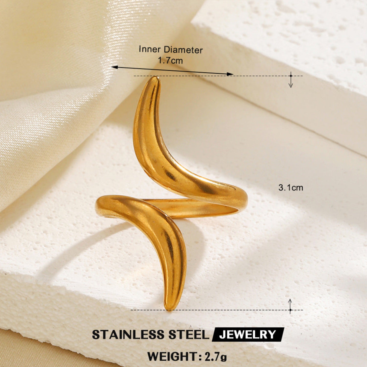 Golden Spiral Tapered Bypass Ring JLTR0755