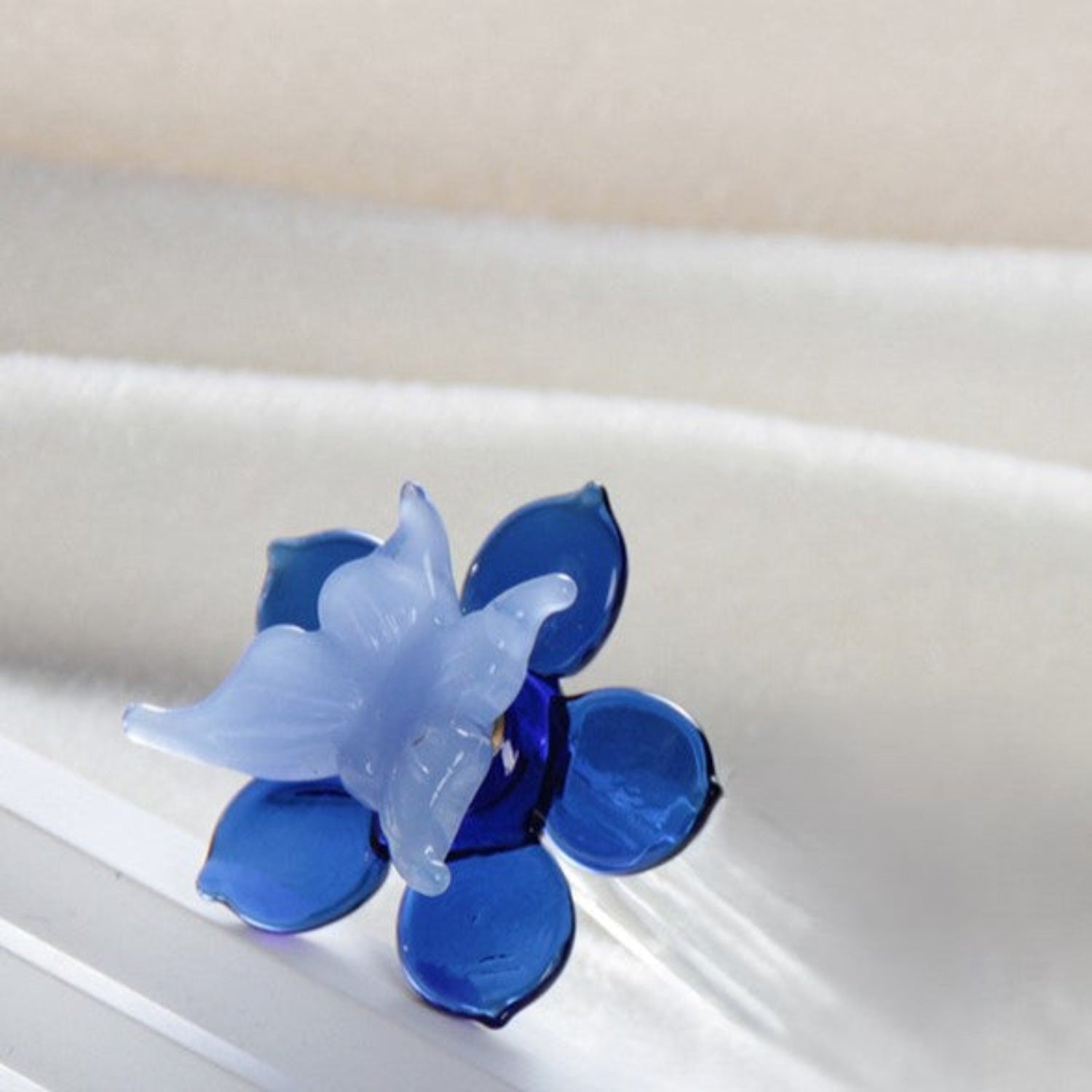 Artistic Glass Butterfly Flower Ring JLTR0762