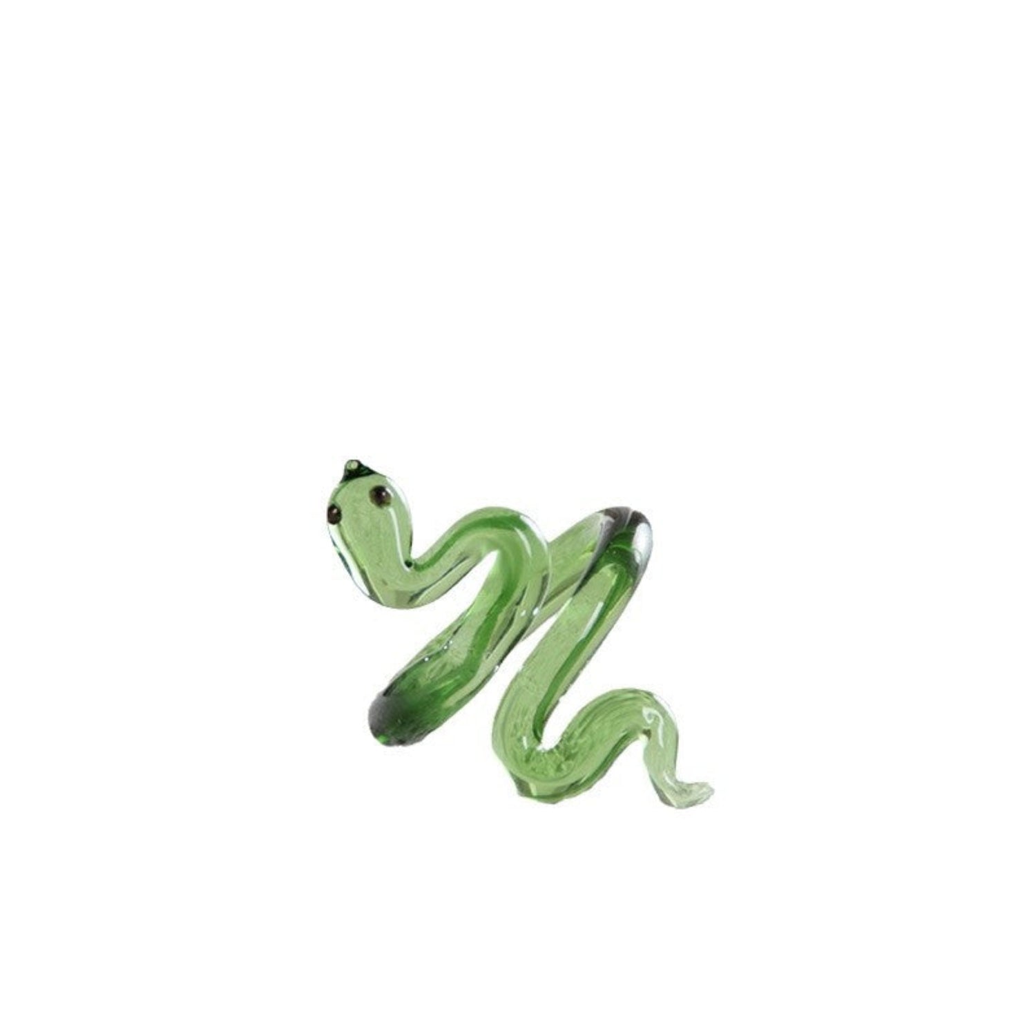 Sculptural Green Glass Snake Ring JLTR0765