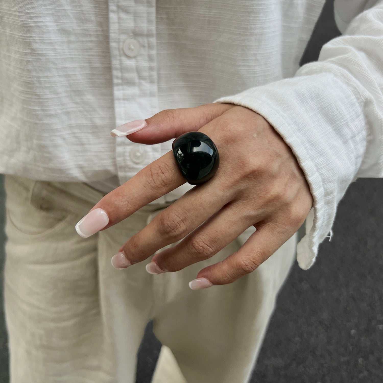 Midnight Black Bold Ring JLTR0771