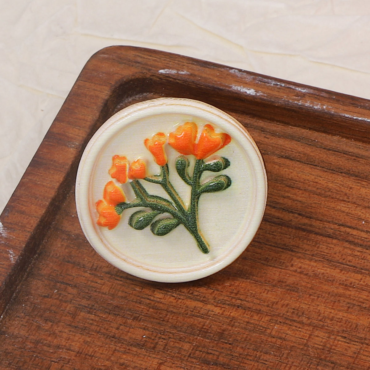 Delicate Orange Botanical Ring JLTR0775