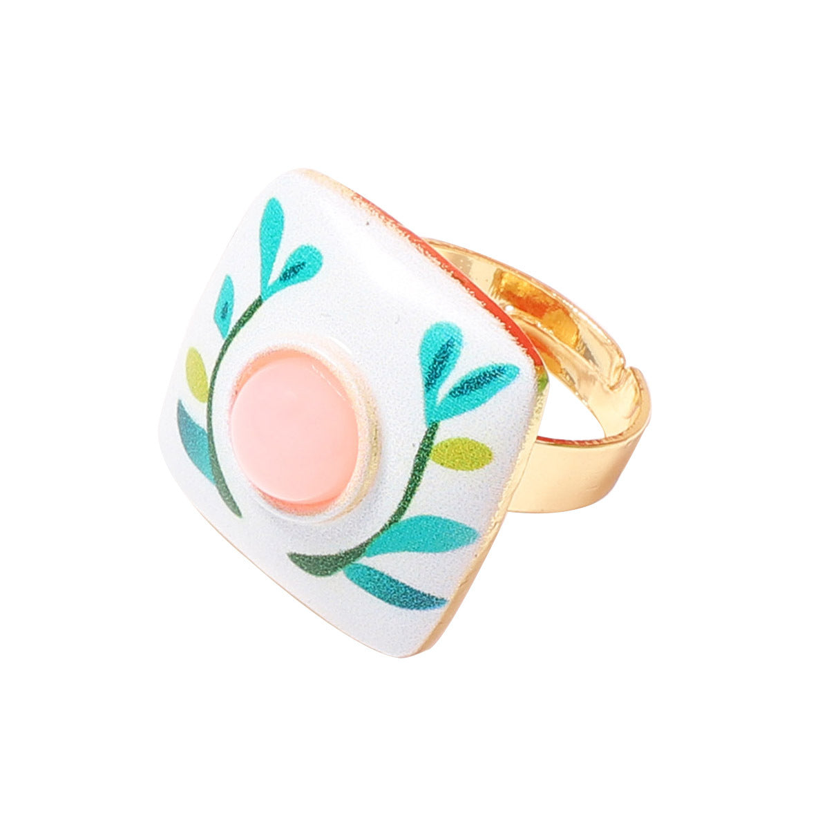 Artisan Leaf Pattern Square Ring JLTR0777