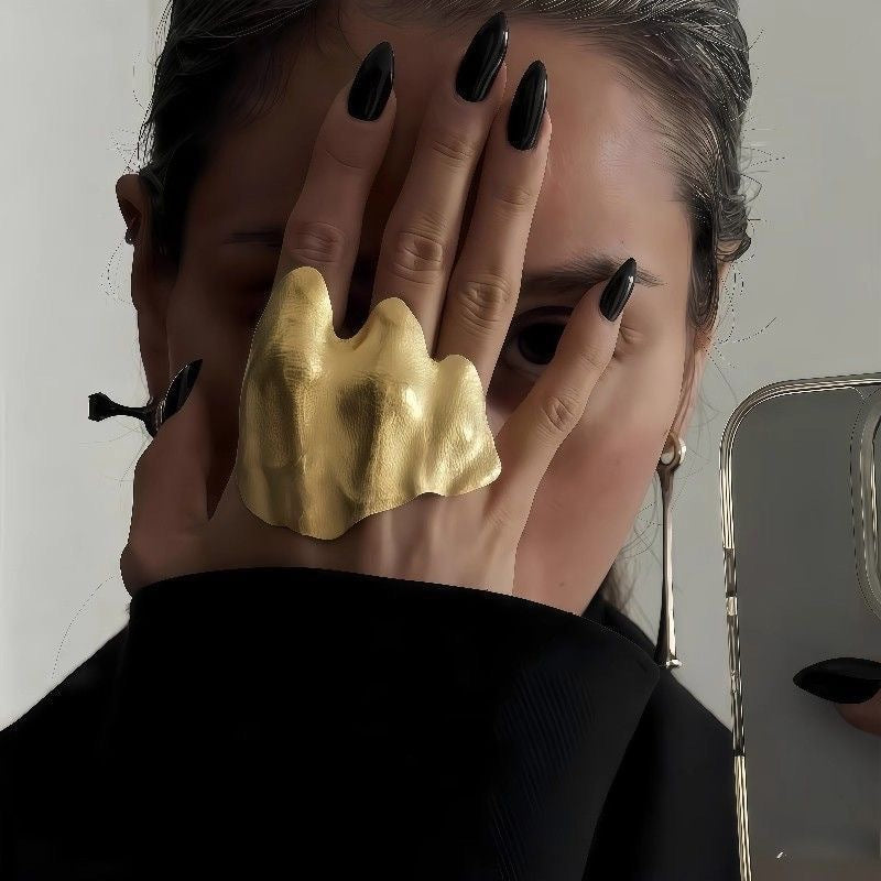Gold Abstract Statement Ring JLTR0781