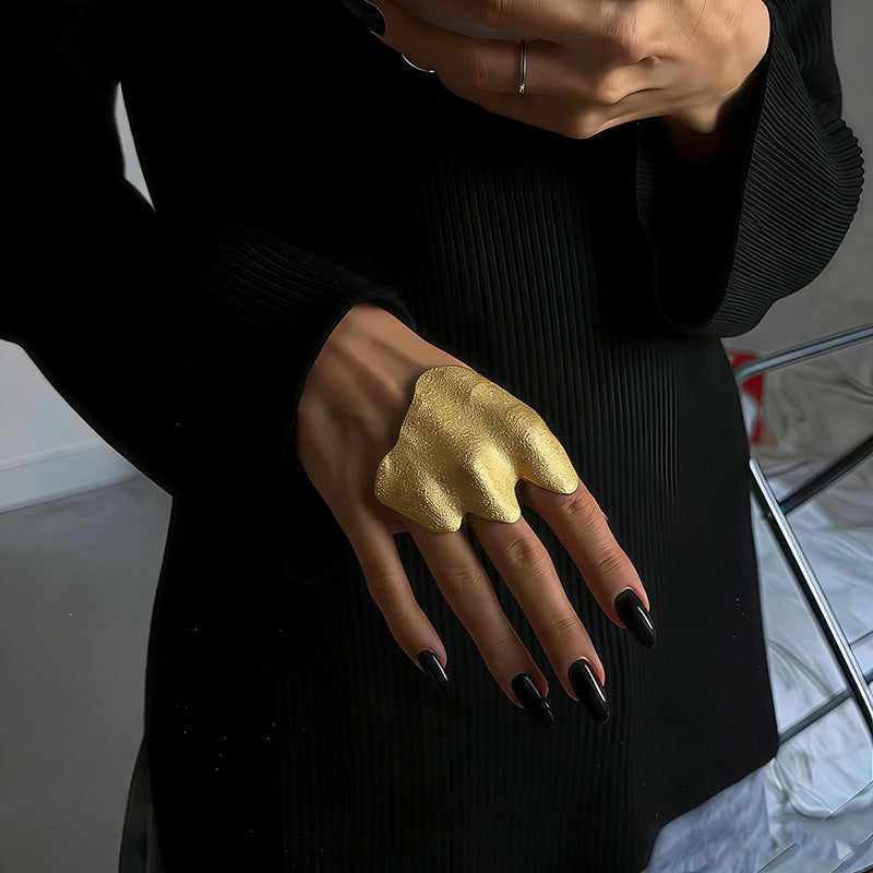 Gold Abstract Statement Ring JLTR0781